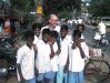Jon Adams with local lads