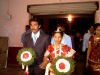 The wedding couple entering the reception
