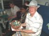 Roger's birthday celebrations on the train