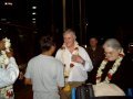 Alan Farrant being greeted