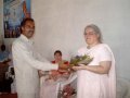 Lorraine is honoured by pastor Peter