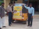 poster on rickshaw