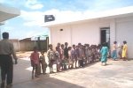 children queuing